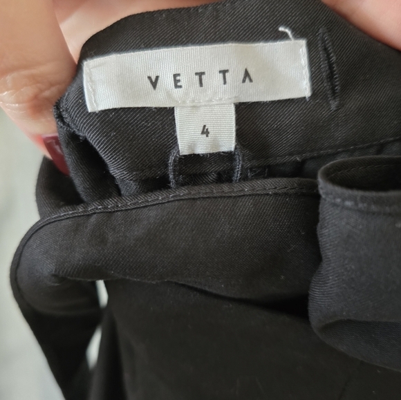 Vetta 2 Piece Apron Tie Back Jumpsuit in Black size 4 100% Linen - Picture 8 of 11